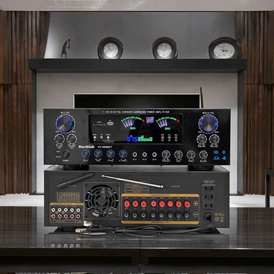 Profesjonalny wzmacniacz kina domowego AV-8888BT 7.1 kanałowy 2000W o ultrawysokiej mocy, bezprzewodowy BT, do kina domowego i karaoke z systemem dźwięku przestrzennego