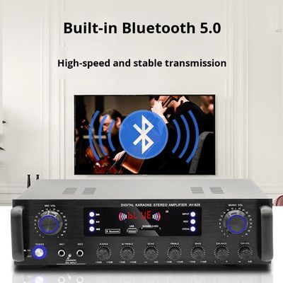 AV-628 Profesjonal 2.1 Channel 600W Home Coaxial Subwoofer Amplifier Model wysokiej mocy BT Fiber Optic Receiver Cross-Border