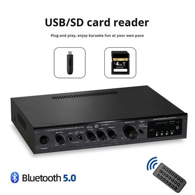 5.1CH 120W*2+25W*3 Wzmacniacz mocy HIFI z wejściem optycznym i koncentrycznym, BT 5.0, Super Bass, do kina domowego, karaoke i imprez