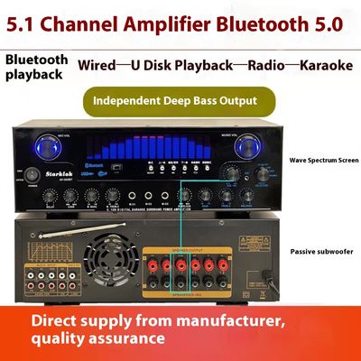 AV-555BT Professional 5.1 Channel Dynamic Spectrum Amplifier 600W Wysokiej mocy domowy subwoofer z konstrukcją metalową