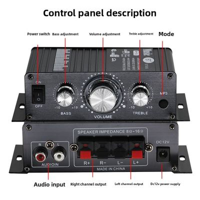 BT-888 Mini 12V Wzmacniacz Domowy 20W+20W BT Bezprzewodowy Mały Metalowy Gorąca Sprzedaż dla Handlu Zagranicznego Transgranicznego