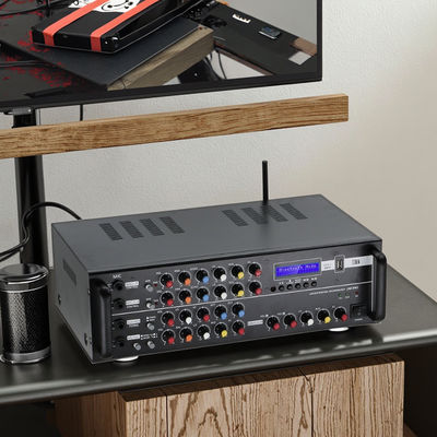 PA-803WH 2.0-kanałowy wzmacniacz domowy 400W Gorąca sprzedaż Odbiornik dużej mocy z bezprzewodowym wzmacniaczem mocy BT, materiał metalowy