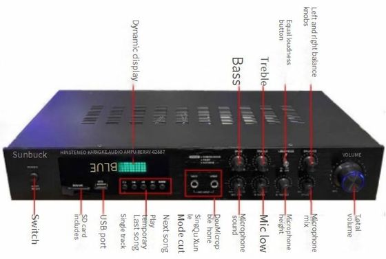 Av-628BT Domowy wzmacniacz audio 5-kanałowy 800W o dużej mocy 110V/220V Odbiornik bezprzewodowy z łącznością BT