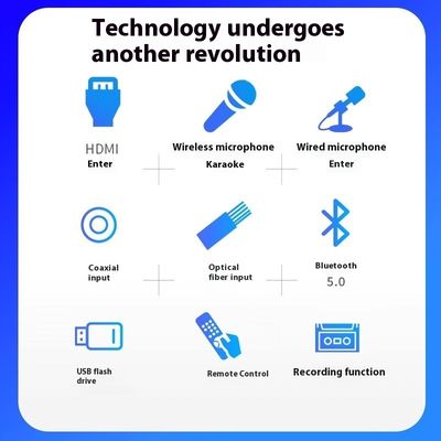 2.0 Kanał Wysokiej mocy 100W Wireless Karaoke Amplifier BT Lossless Decoding HDML ARC Optical Fiber Coaxial Electronics