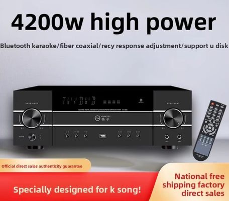 5.1CH 4200W Wysokiej mocy wzmacniacz dźwięku Pro z anty-feedback, BT bezprzewodowy, do domowego Karaoke Stage Performance KTV Meeting