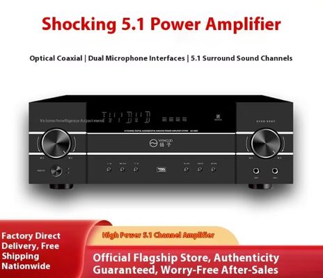 5.1CH 4200W Wysokiej mocy wzmacniacz dźwięku Pro z anty-feedback, BT bezprzewodowy, do domowego Karaoke Stage Performance KTV Meeting