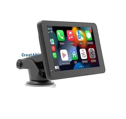 Creatall 7-calowy przenośny odtwarzacz MP5 do samochodu z Bluetooth, zestawem głośnomówiącym, przewodowym/bezprzewodowym CarPlay i Android Auto, stereo, audio WAV MP3