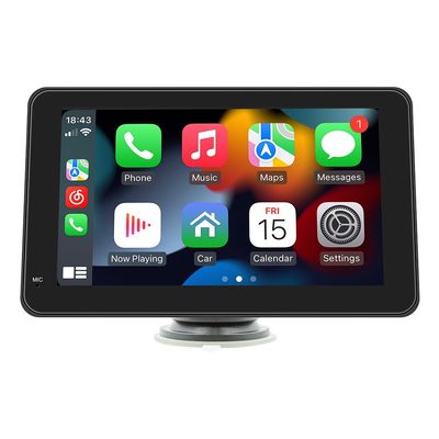 Creatall 7-calowy przenośny odtwarzacz MP5 do samochodu z Bluetooth, zestawem głośnomówiącym, przewodowym/bezprzewodowym CarPlay i Android Auto, stereo, audio WAV MP3