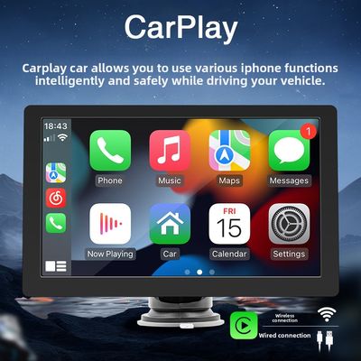 Creatall 9-calowy przenośny odtwarzacz MP5 wysokiej rozdzielczości Duży ekran wyświetlacz przewodowy / bezprzewodowy Carplay dla Bluetooth Dashboard 1 rok