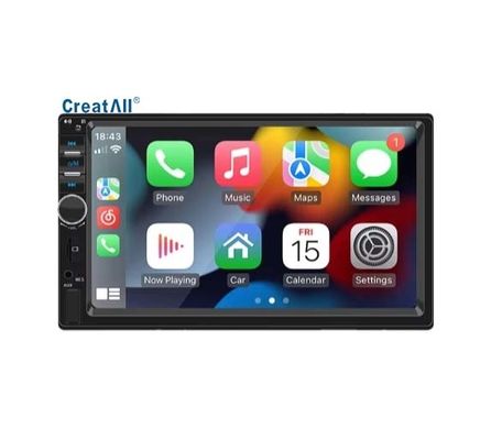 Creatall 7-calowy radio samochodowe z dużym ekranem HD, centralnym sterowaniem MP5 BT z CarPlay, obsługą USB, WAV, MP3, APE, AAC, FLAC, przenośne