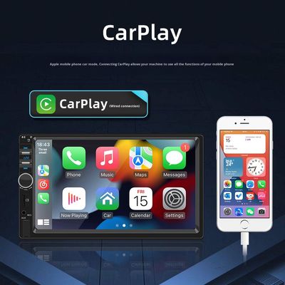 Creatall 7-calowy radio samochodowe z dużym ekranem HD, centralnym sterowaniem MP5 BT z CarPlay, obsługą USB, WAV, MP3, APE, AAC, FLAC, przenośne
