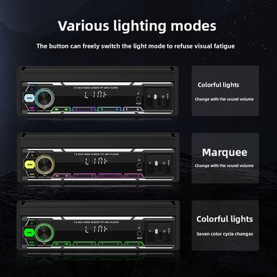 Creatall 7-calowy bezprzewodowy uniwersalny odtwarzacz MP5 do samochodu, teleskopowy, z pojedynczym wrzecionem, montowany na desce rozdzielczej, z gniazdem kart MP3, USB, CarPlay