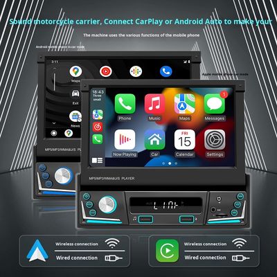 Creatall 7-calowy wyciągalny ekran All-in-One bezprzewodowy CarPlay Smart dla Bluetooth Kamera odwrotna W samochodzie MP5 Player