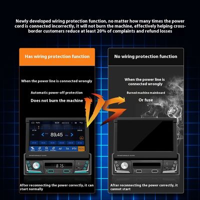 Creatall 7-calowy wyciągalny ekran All-in-One bezprzewodowy CarPlay Smart dla Bluetooth Kamera odwrotna W samochodzie MP5 Player