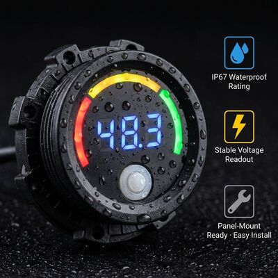 Waterproof DC 7-100V LED Digital Voltmeter Panel Mount Battery Voltage Indicator for EV Lithium Solar Factory Direct