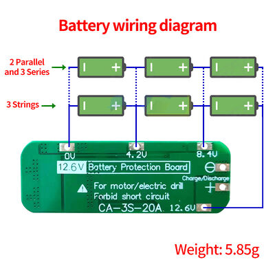 CA-3S-20A Li-ion Lithium Battery Charger PCB BMS Protection Board 18650 Cell with 12.6V Voltage