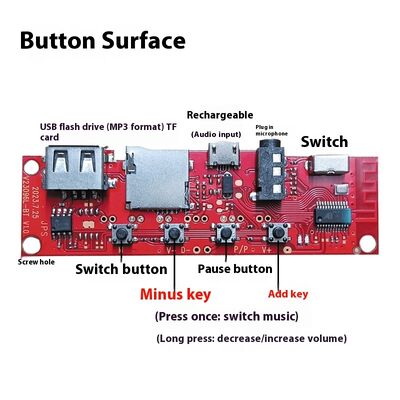 Dove V96 Wireless Speaker Circuit Board MP3 Decoding Motherboard  Audio Receiver Module