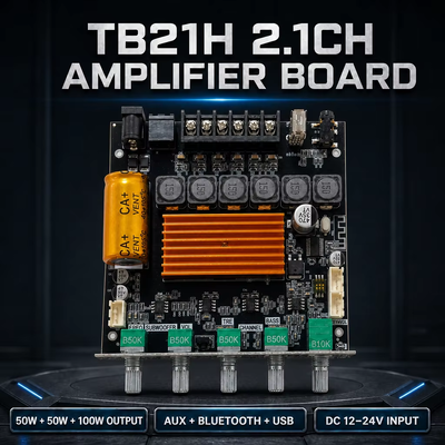 CA-TB21H 2.1 Channel TPA3116 Bluetooth Amplifier Board 50W+50W+100W Moduł wzmacniacza dźwięku z sterowaniem APP