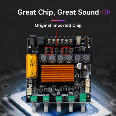 CA-TB21H 2.1 Channel TPA3116 Bluetooth Amplifier Board 50W+50W+100W Moduł wzmacniacza dźwięku z sterowaniem APP