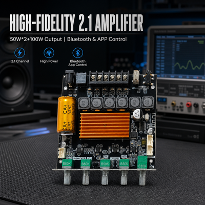 CA-TB21H 2.1 Channel TPA3116 Bluetooth Amplifier Board 50W+50W+100W Moduł wzmacniacza dźwięku z sterowaniem APP