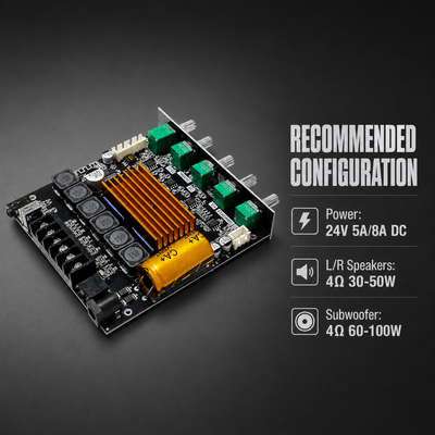CA-TB21H 2.1 Channel TPA3116 Bluetooth Amplifier Board 50W+50W+100W Moduł wzmacniacza dźwięku z sterowaniem APP
