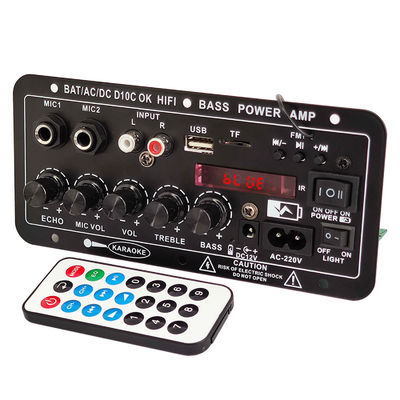 Wzmacniacz samochodowy 24V/220V Wzmacniacz dźwięku mono z podwójnym mikrofonem o mocy 120W i Bluetooth dla subwooferów i karaoke